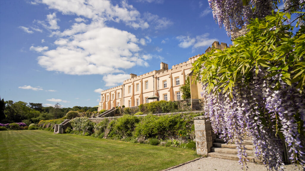 Wisteria and the Garden Terraces at Pentillie Castle by Kite Vision