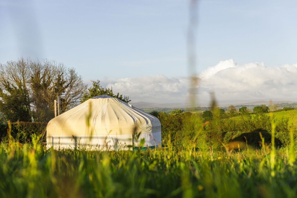 Great Links yurt overlooking dartmoor