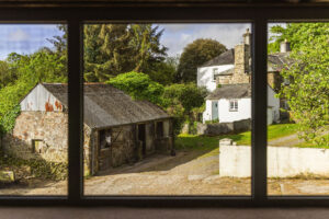 view to the farm yard from the loft - yoga
