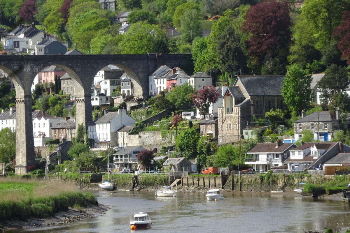 View towards Calstock and the magnificent railway viaduct